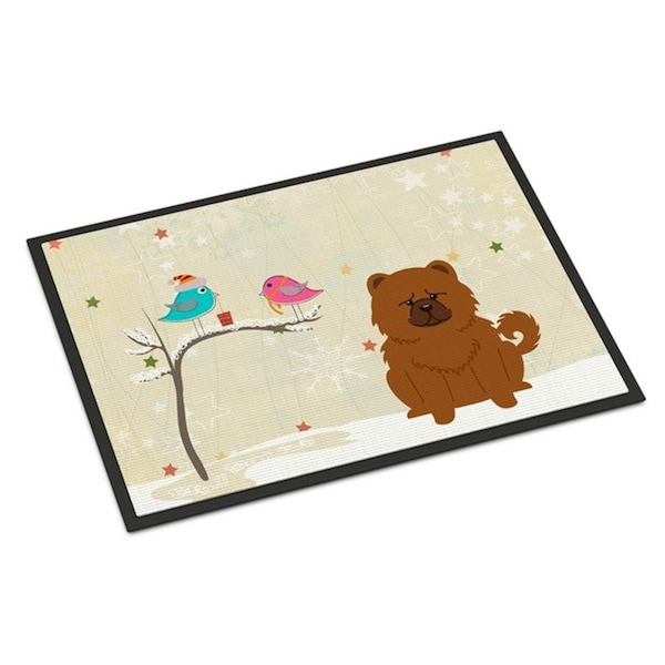 Jensendistributionservices Christmas Presents Between Friends Chow Chow Red Indoor or Outdoor Mat, 24 x 0.25 x 36 in. MI2549681 - main